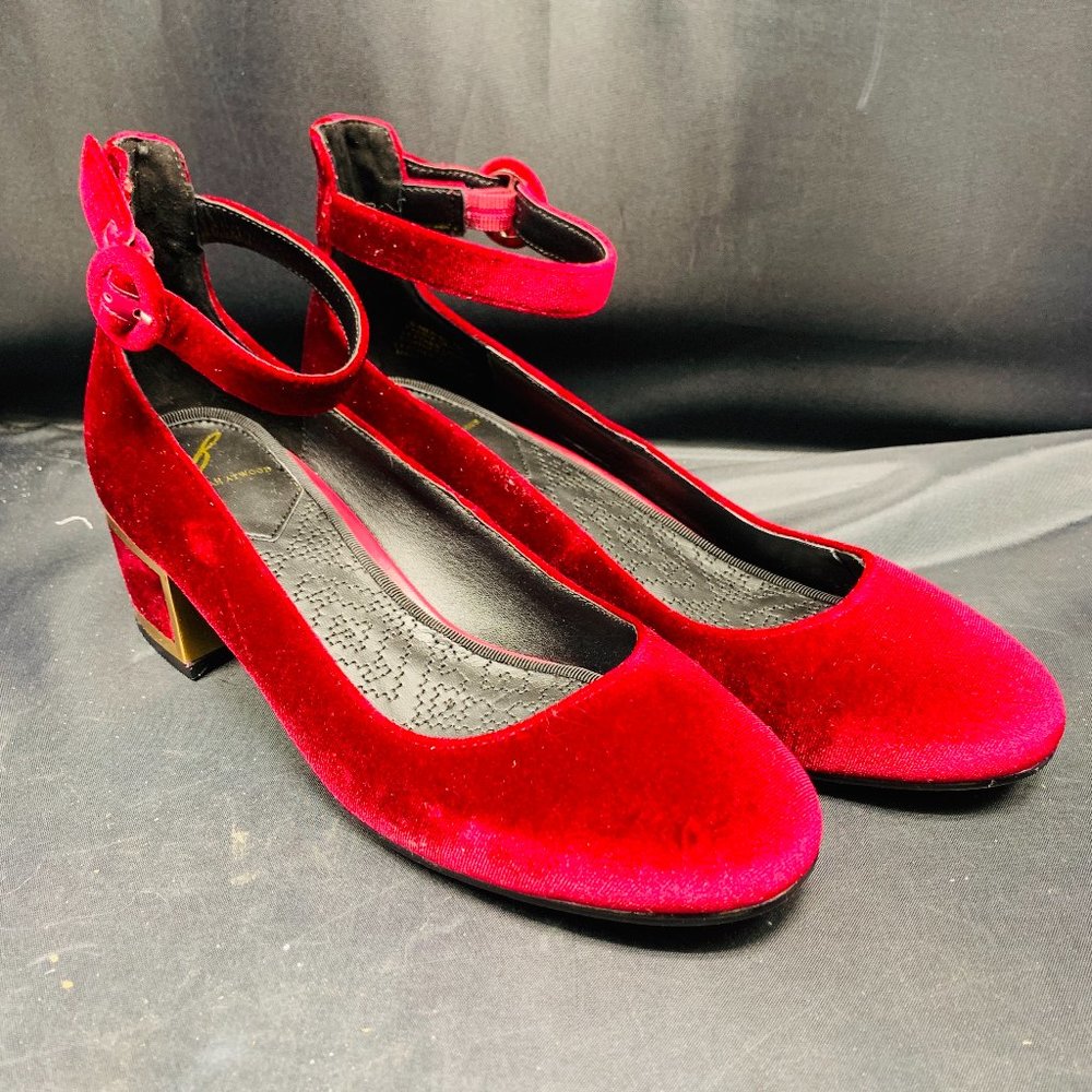 Brian Atwood Burgundy Meriel Velvet Formal Shoes